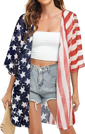 Floral Puff Sleeve Kimono Cardigan – Lightweight Beach Cover Up & Layering Piece