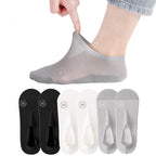 No-Show Anti-Slip Socks 3-Pack – Breathable Combed Cotton, Silicone Grips